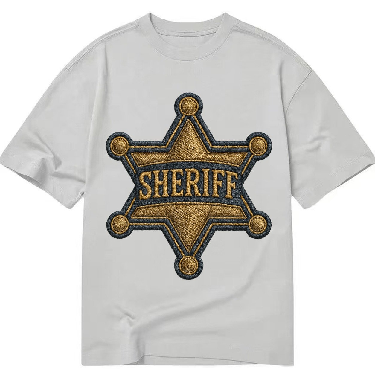 Sheriff Badge Six Pointed Star With Sheriff Engraving And Br Classic T-shirt – Grey