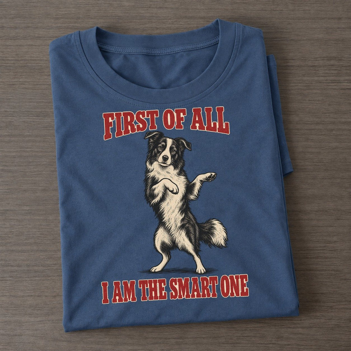 Border Collie Dog Declarations Classic T-shirt – Twilight Navy