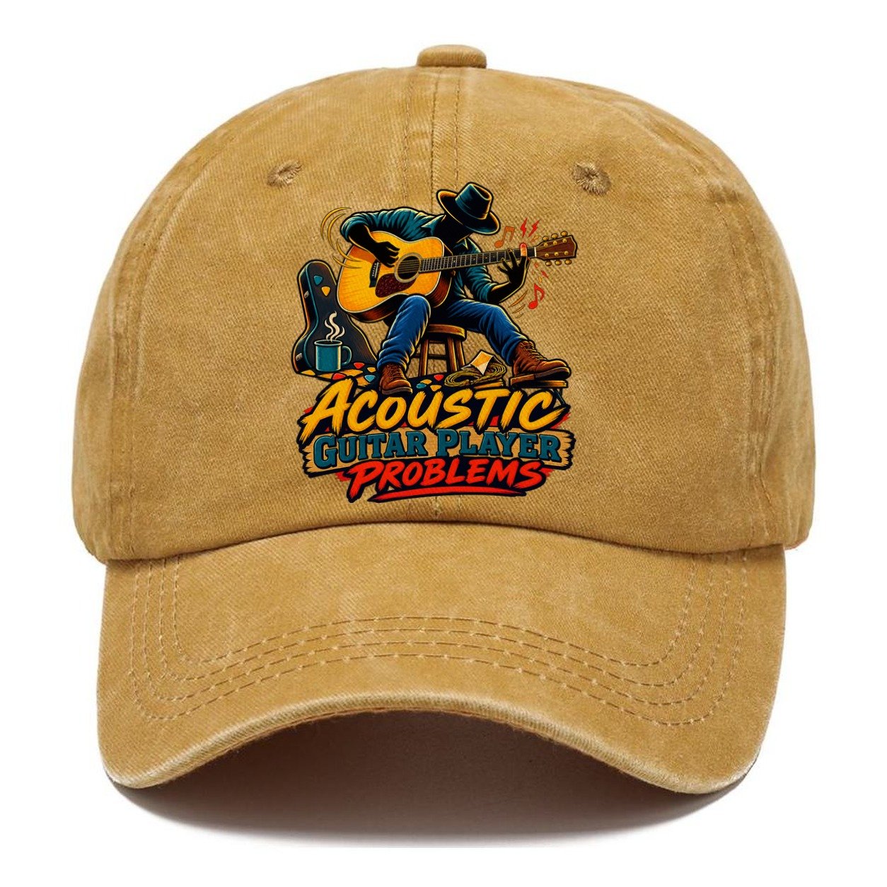 Acoustic Guitar Player Problems Music Instruments Classic Cap – Golden Harvest