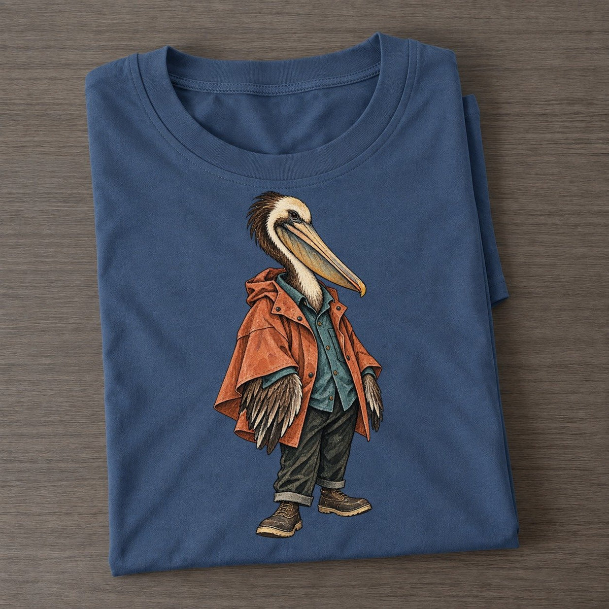 Brown Pelican Wardrobe Portrait Wild Wardrobe Portraits Classic T-shirt – Twilight Navy