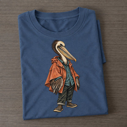 Brown Pelican Wardrobe Portrait Wild Wardrobe Portraits Classic T-shirt – Twilight Navy