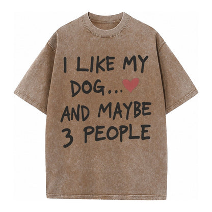 Dog Maybe 3 People Vintage T-shirt – Brown