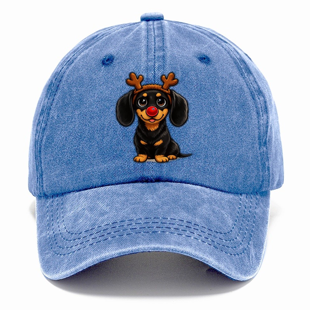 Dachshund Reindeer Costume Classic Cap – Summer Sky
