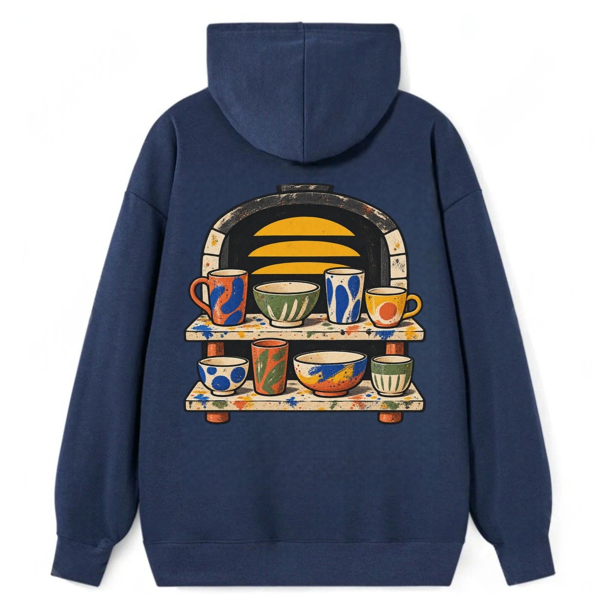 Kiln Shelf Sunrise Clay Color Makers Classic Pullover Hoodie – Navy