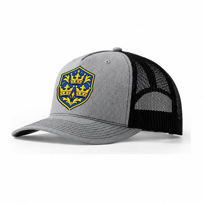 Sweden Minimal Emblem Country Logos Trucker Hat – Sport Grey Black