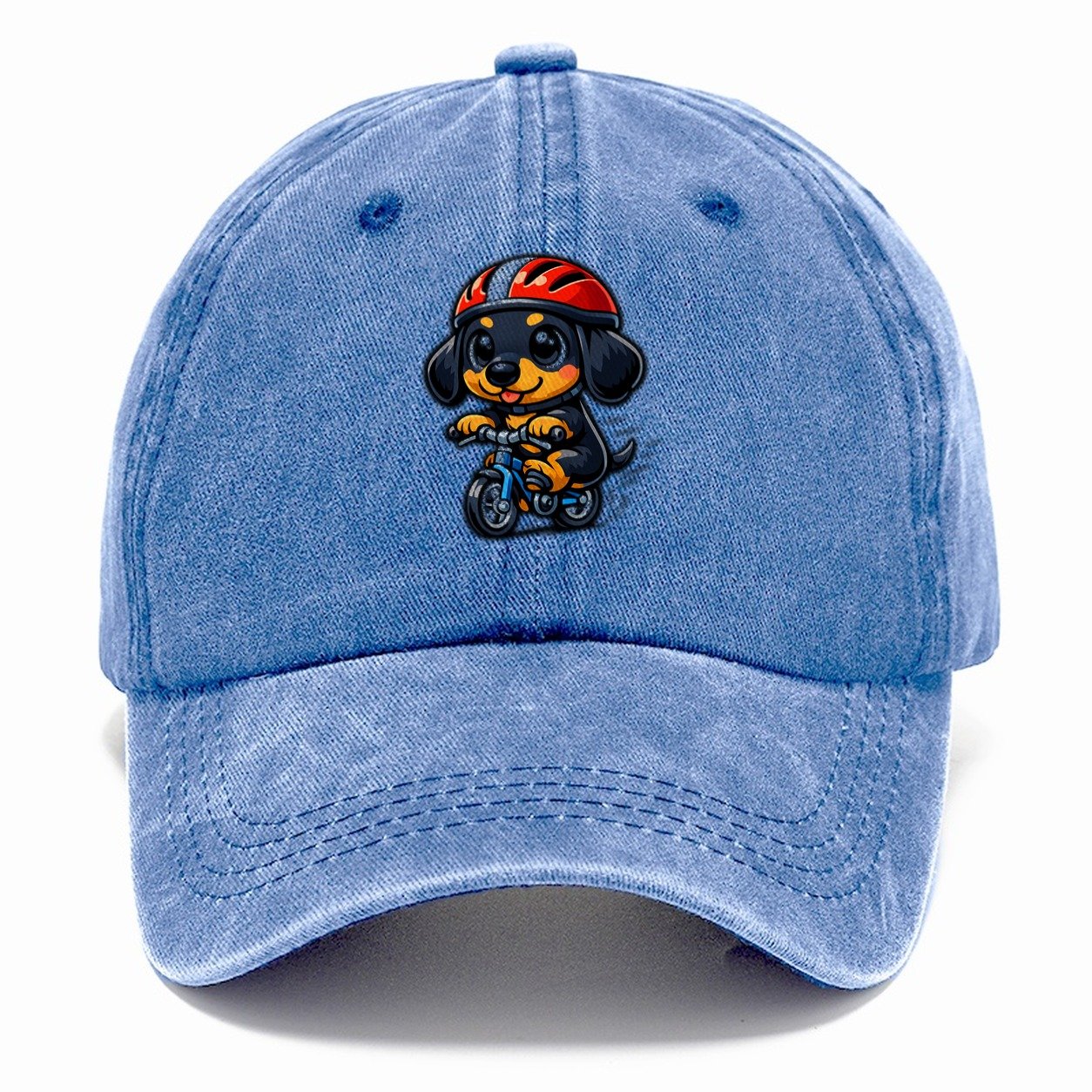 Dachshund Bicycle Classic Cap – Summer Sky