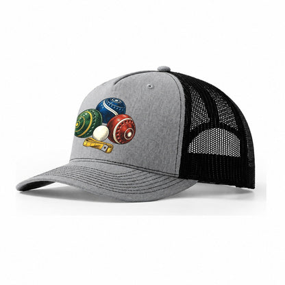 Lawn Bowls And White Jack Australia Cultural Icons Trucker Hat – Sport Grey Black