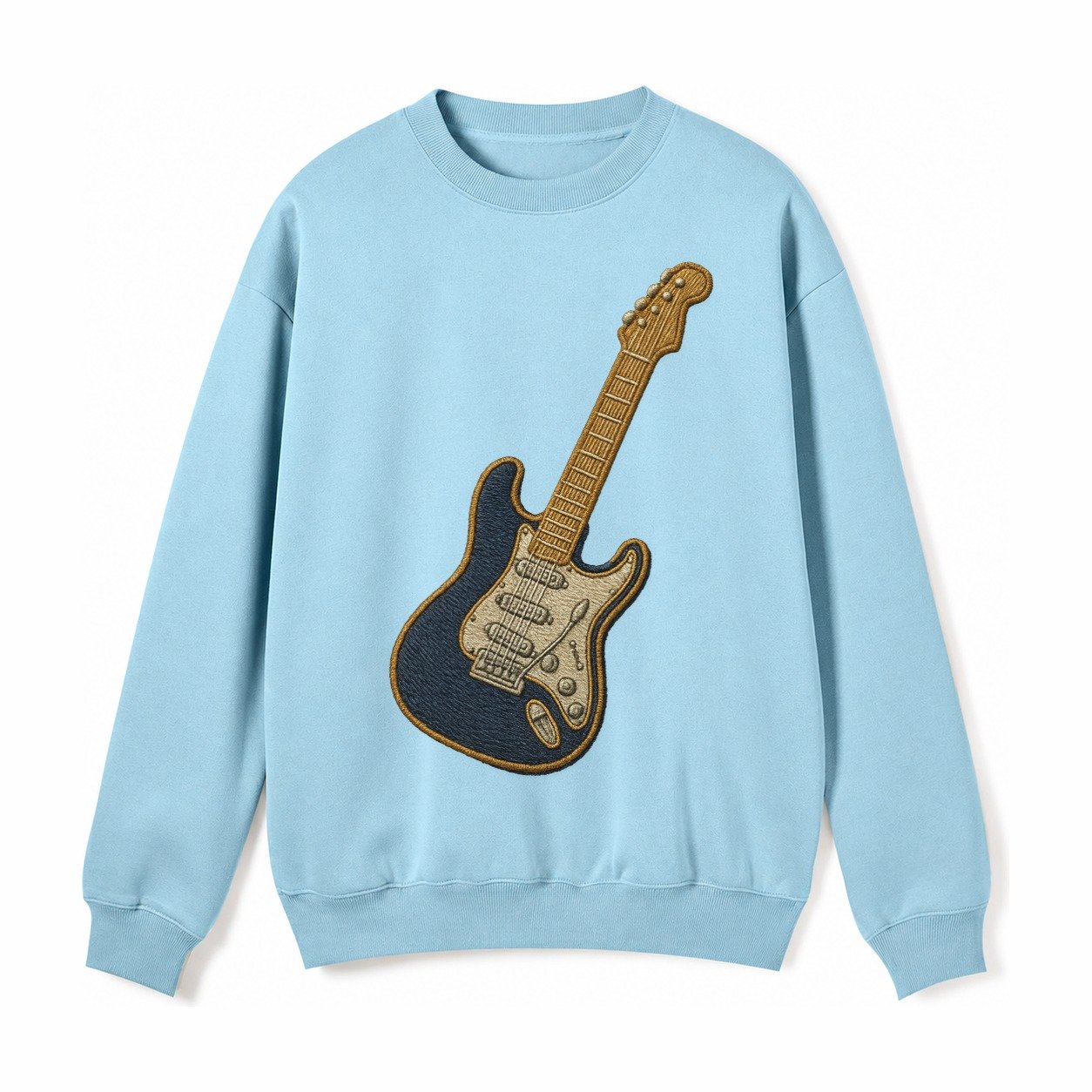 Electric Guitar Fleece Sweatshirt – Light Blue