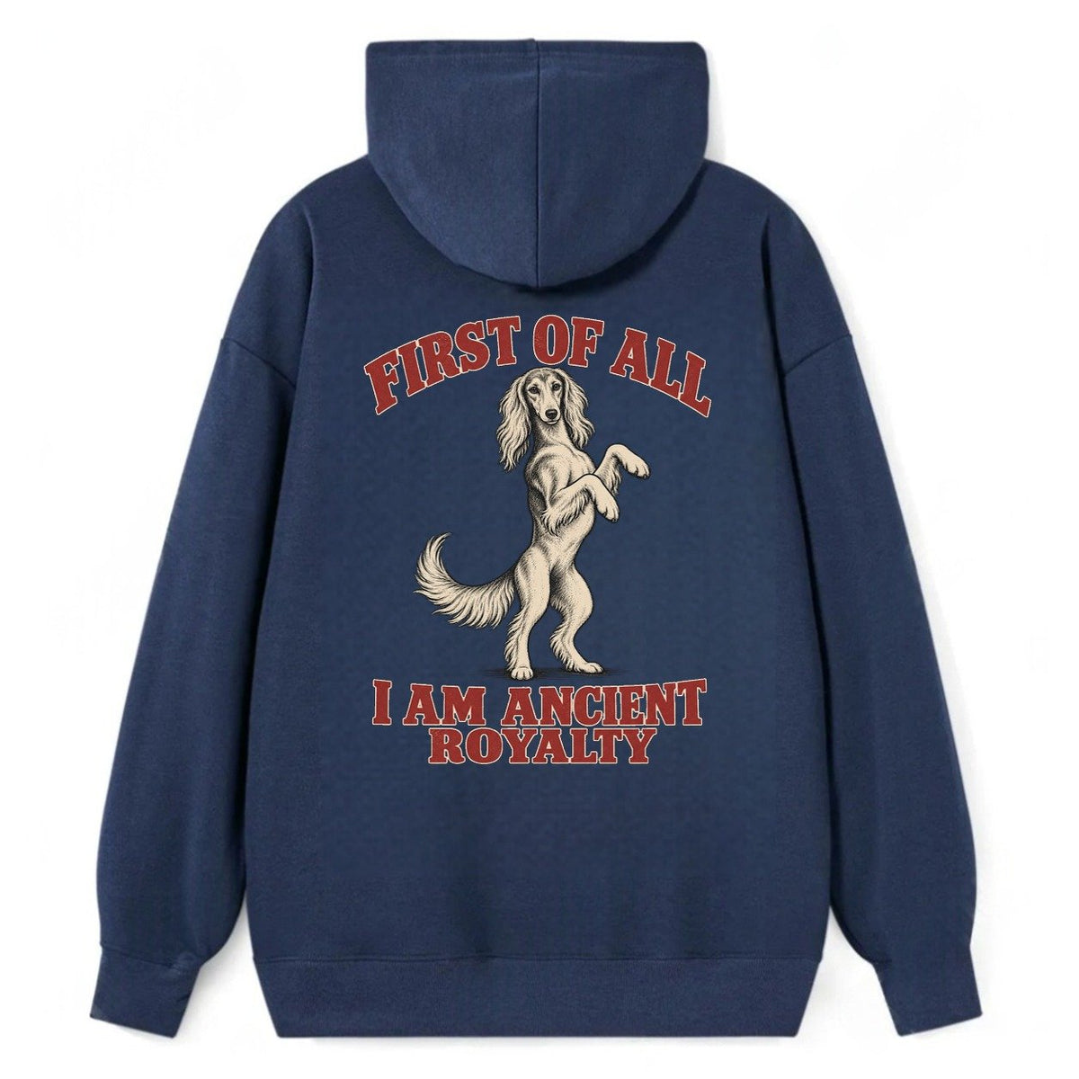 Saluki Dog Declarations Classic Pullover Hoodie – Navy