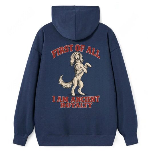 Saluki Dog Declarations Classic Pullover Hoodie – Navy