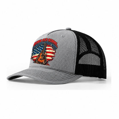 Born Old School Staying That Way Old Man Strong Trucker Hat – Sport Grey Black