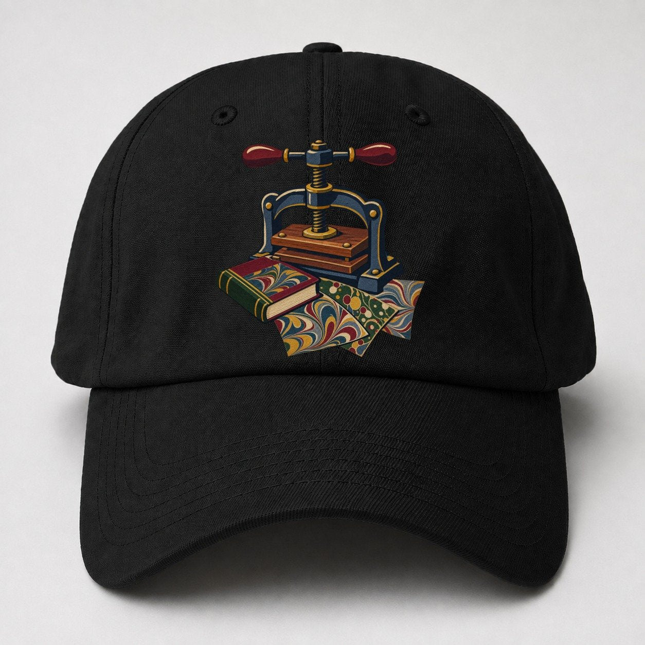 Bookbinder Press And Marbled Pages Uk Culture Heritage Baseball Cap – Black
