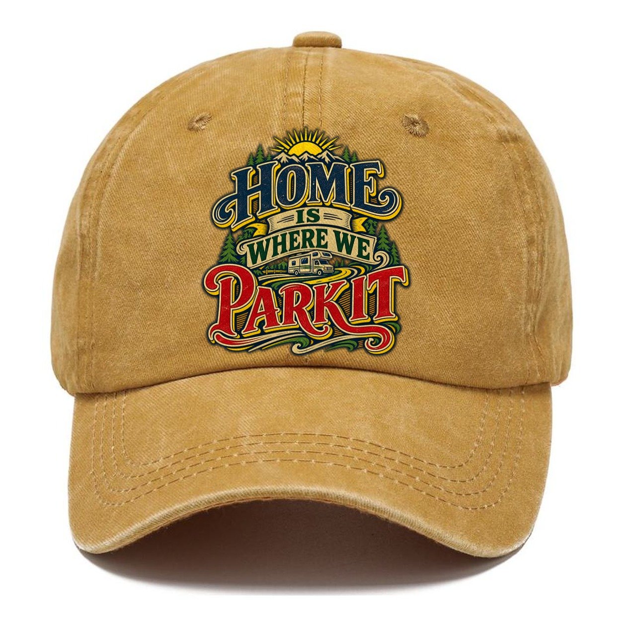 Home Is Where We Park It Retired Living Classic Cap – Golden Harvest