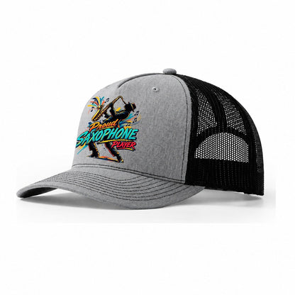 Proud Saxophone Player Music Instruments Trucker Hat – Sport Grey Black