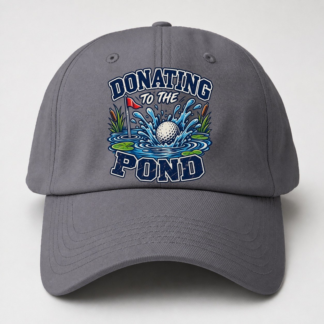 Donating To The Pond Golf Life Baseball Cap – Grey