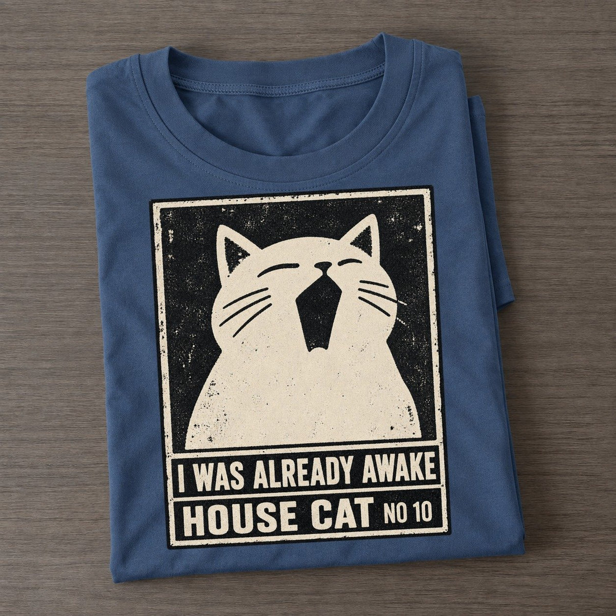 I Was Already Awake Neko Says No Classic T-shirt – Twilight Navy