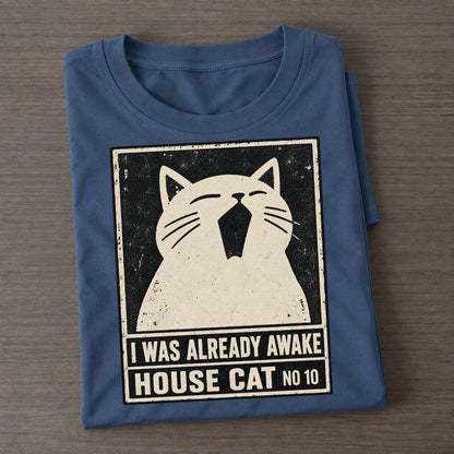 I Was Already Awake Neko Says No Classic T-shirt – Twilight Navy