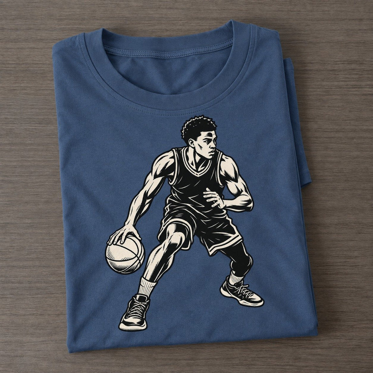 Basketball Low Crossover Global Sports Ink Figures Classic T-shirt – Twilight Navy