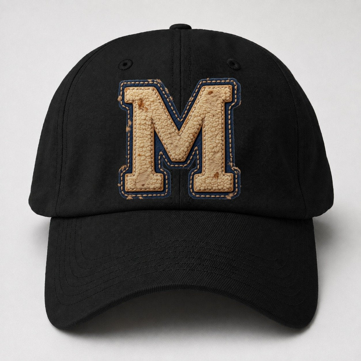Varsity Chenille M Monogram Baseball Cap – Black