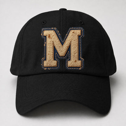 Varsity Chenille M Monogram Baseball Cap – Black