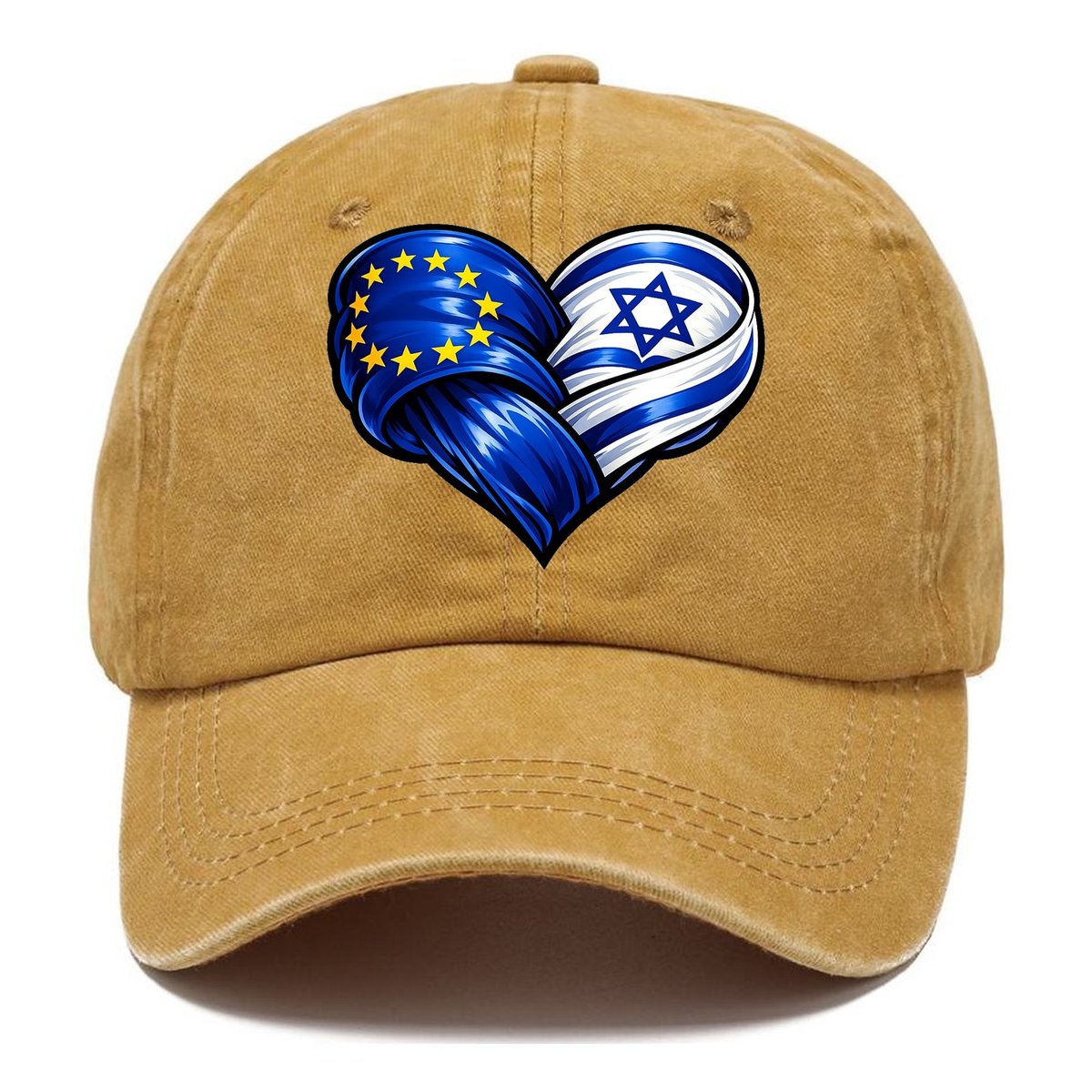 Eu Israel Intertwined Flag Heart Classic Cap – Golden Harvest