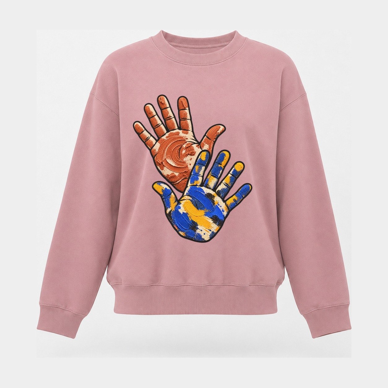 Clay And Color Hands Clay Color Makers Women's Crewneck Sweatshirt – Pink