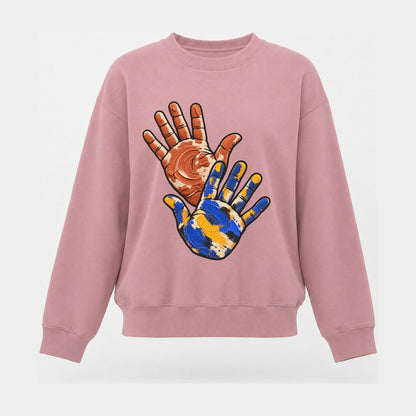 Clay And Color Hands Clay Color Makers Women's Crewneck Sweatshirt – Pink
