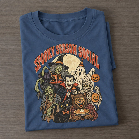 Spooky Season Social Ghoul Mixer Classic T-shirt – Twilight Navy
