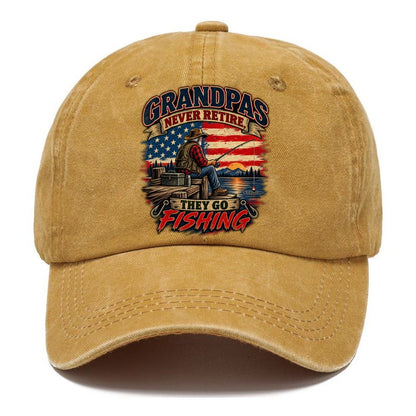 Grandpas Never Retire They Go Fishing Old Man Strong Classic Cap – Golden Harvest