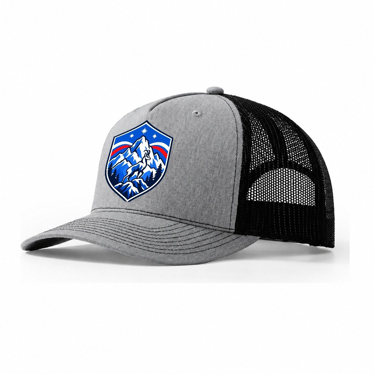 Slovenia Minimal Emblem Country Logos Trucker Hat – Sport Grey Black