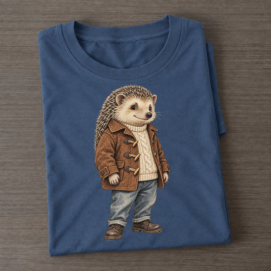 Hedgehog Wardrobe Portrait Wild Wardrobe Portraits Classic T-shirt – Twilight Navy