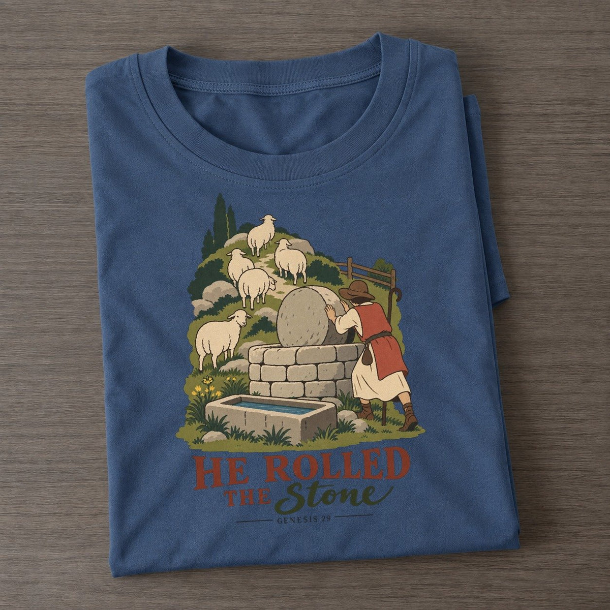 He Rolled The Stone The Counting Gate Classic T-shirt – Twilight Navy