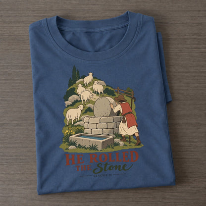 He Rolled The Stone The Counting Gate Classic T-shirt – Twilight Navy
