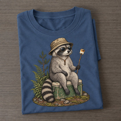 Raccoon Marshmallow Slow Camp Club Classic T-shirt – Twilight Navy