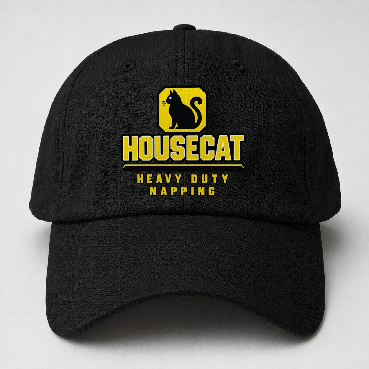 Housecat Heavy Duty Napping Heavy Duty Baseball Cap – Black