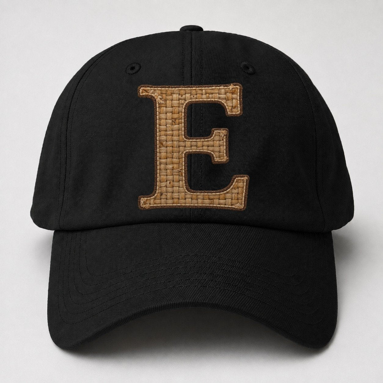 Woven Tweed E Monogram Baseball Cap – Black
