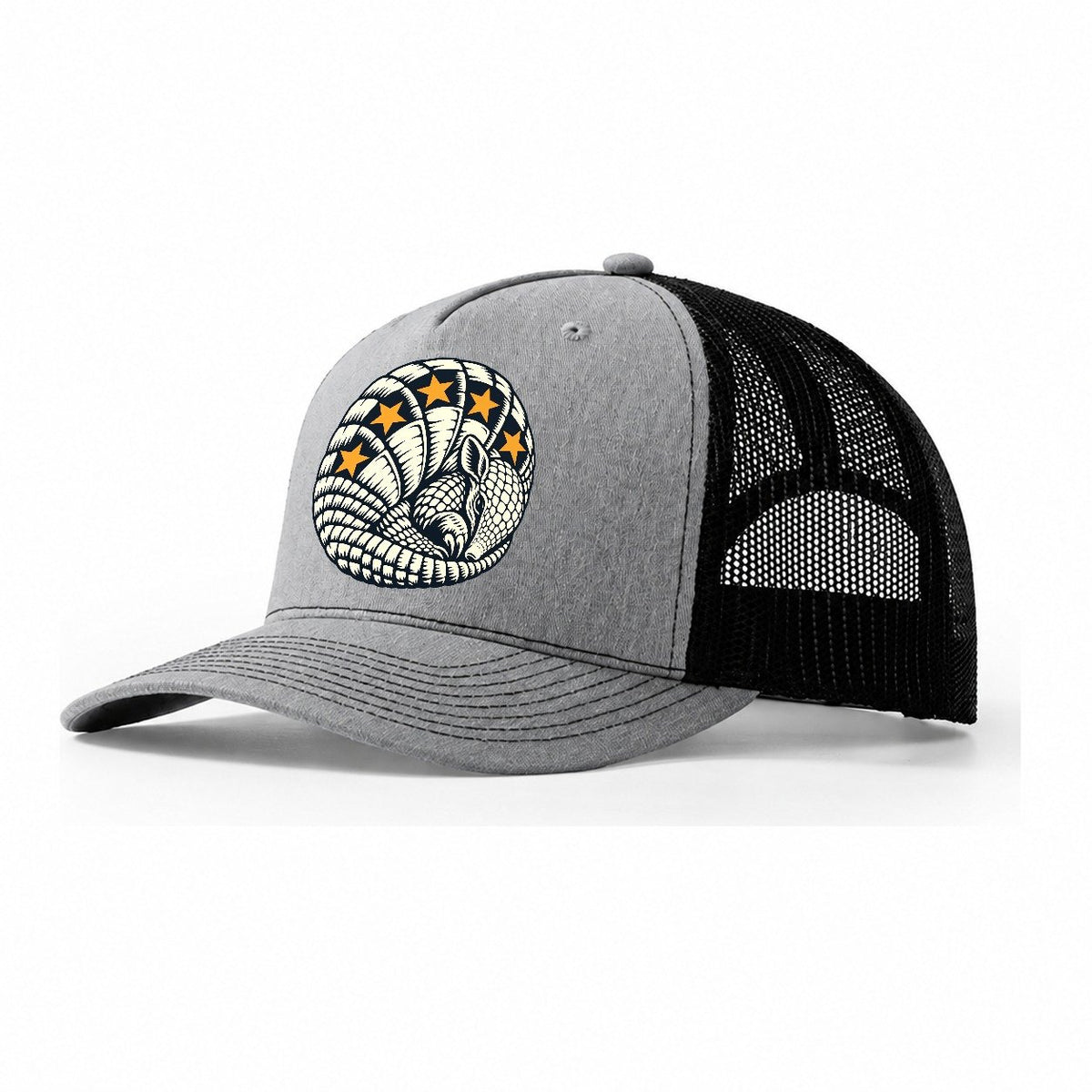 Armadillo Star Shell Sundown Familiars Trucker Hat – Sport Grey Black