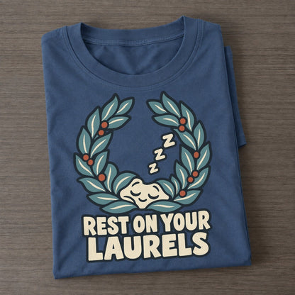 Rest On Your Laurels Familiar Punchlines Classic T-shirt – Twilight Navy