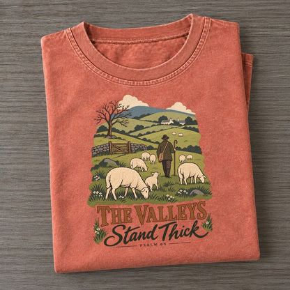 The Valleys Stand Thick The Counting Gate Vintage T-shirt – Terracotta
