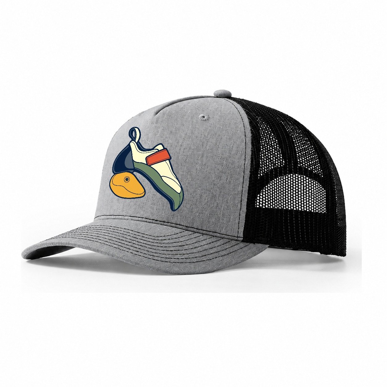 Heel Hook Study Rock Climbing Trucker Hat – Sport Grey Black