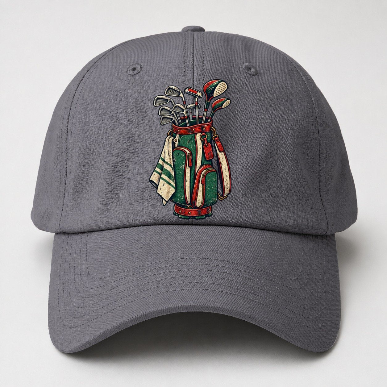 Bag And Clubs Stack Golf Life Baseball Cap – Grey