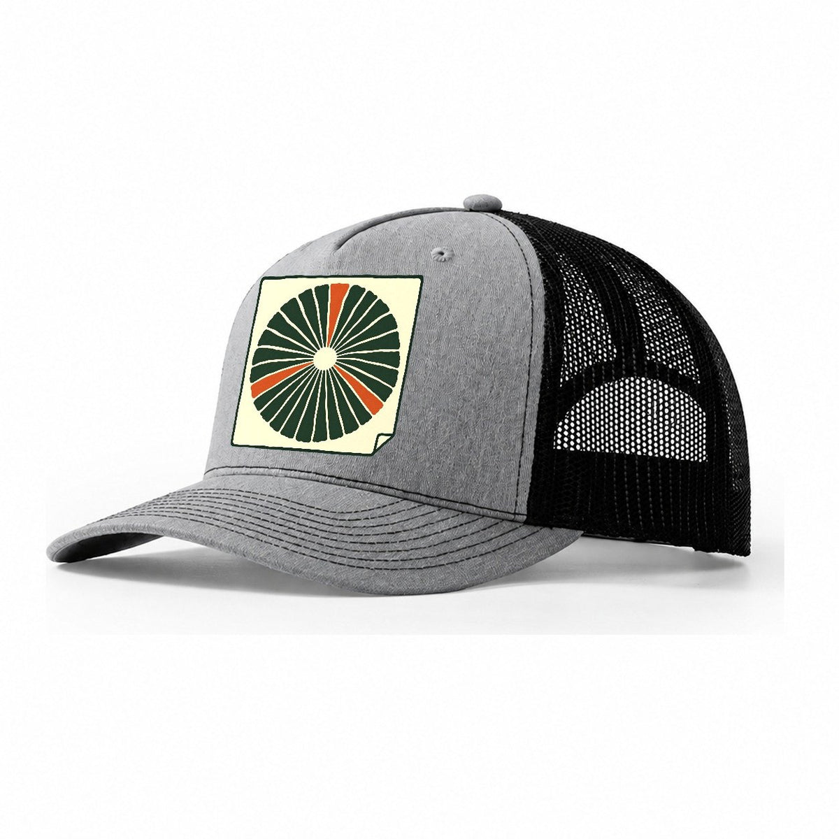 Spore Print Radial Foraging And Mycology Trucker Hat – Sport Grey Black