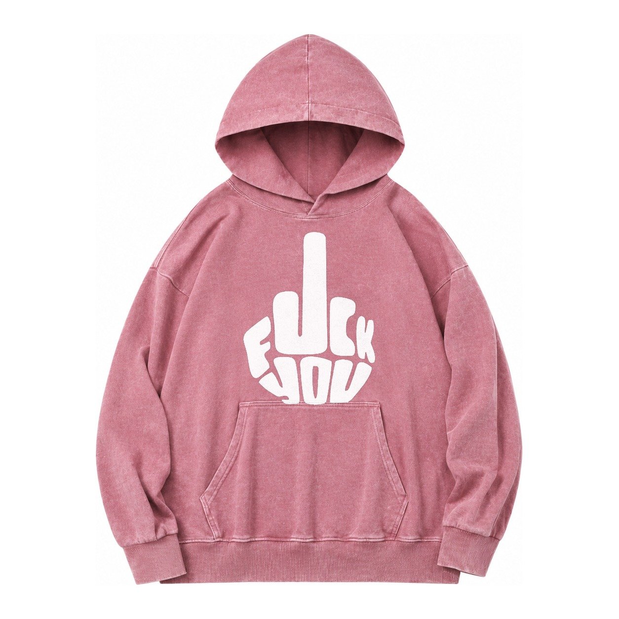 Fuck You Vintage Washed Hoodie – Dusty Rose