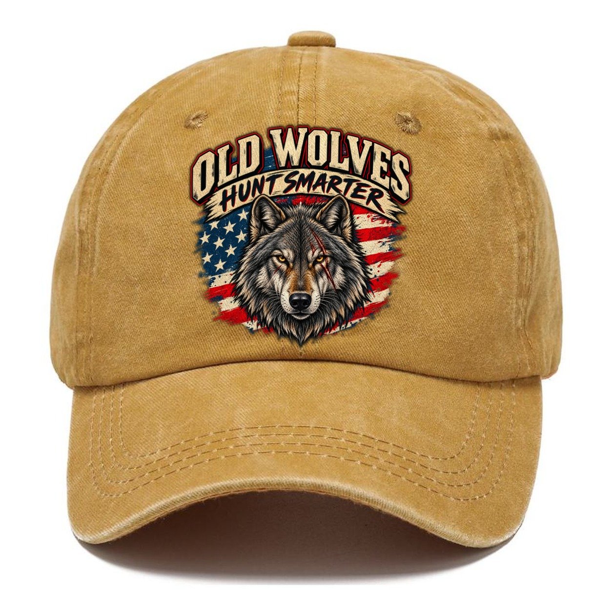 Old Wolves Hunt Smarter Old Man Strong Classic Cap – Golden Harvest