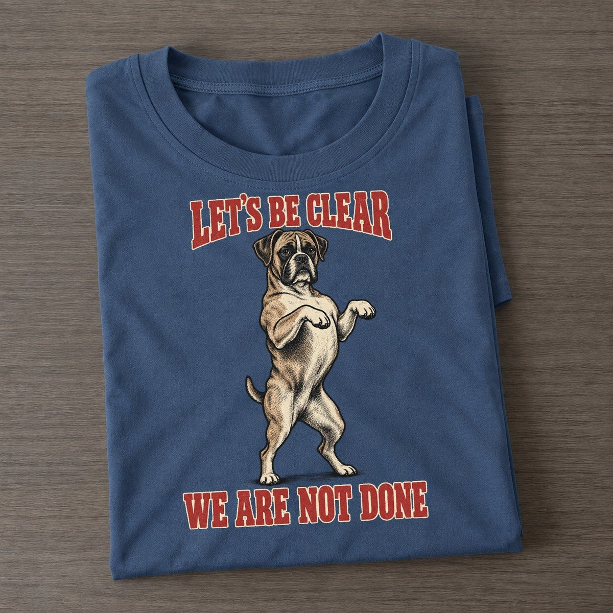 Boxer Dog Declarations Classic T-shirt – Twilight Navy