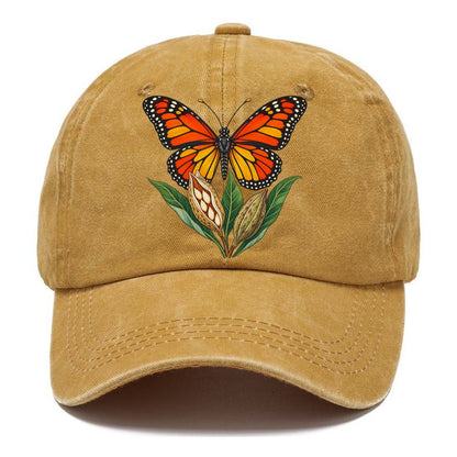 Monarch Butterfly And Milkweed Pods Canada Cultural Icons Classic Cap – Golden Harvest