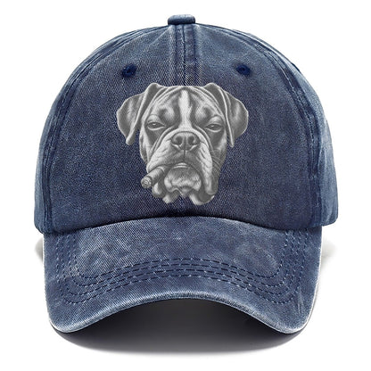 Boxer A Lit Cigar Smoking Dogs Smoking Dogs Portraits Classic Cap – Twilight Navy