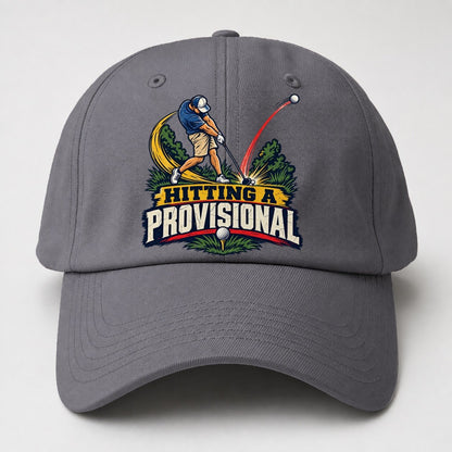 Hitting A Provisional Golf Life Baseball Cap – Grey