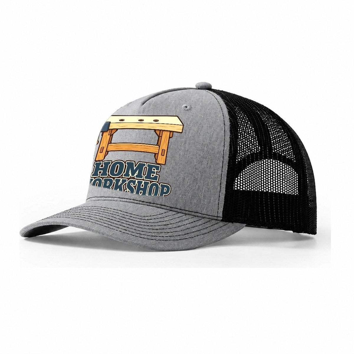 Home Workshop Woodworking Trucker Hat – Sport Grey Black