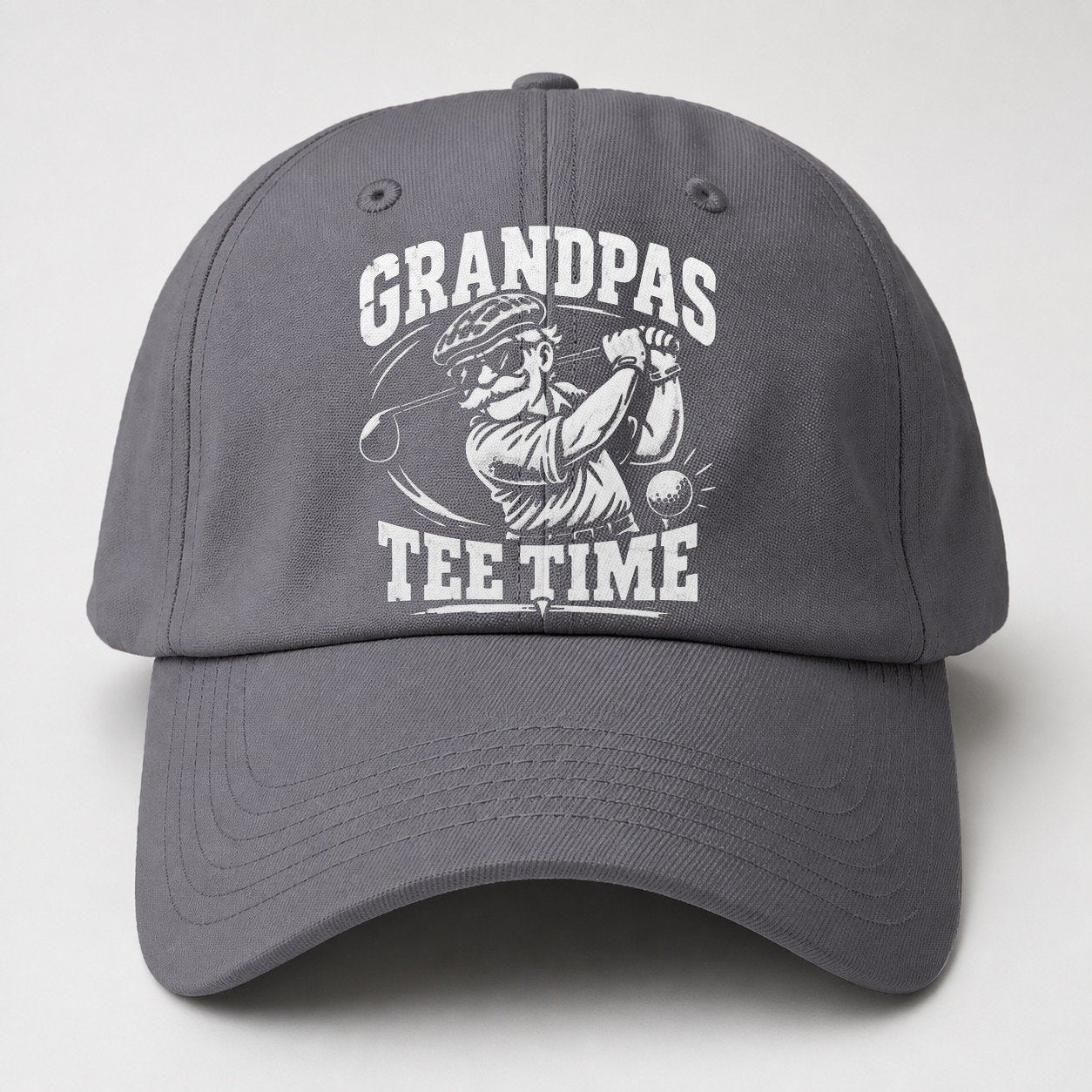 Grandpas Tee Time Golf Life Baseball Cap – Grey